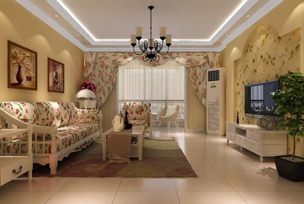 金科天籟城98平米田園風(fēng)格設(shè)計(jì)方案