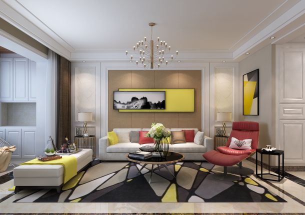 海德堡小區(qū)102平米現代簡約風格設計案例