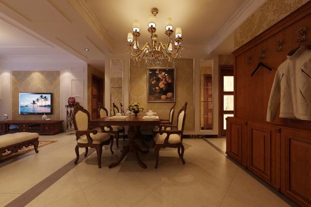錦園小區(qū)120平米歐式風(fēng)格設(shè)計(jì)案例