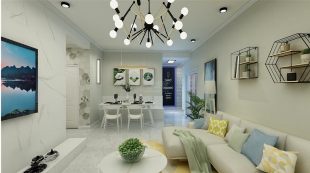 霸業(yè)大鏡109平米三居室現(xiàn)代簡約風格設(shè)計方案效果圖參考