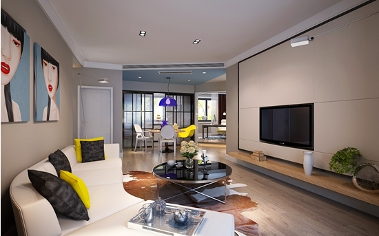 龍湖香醍124平米三居室現(xiàn)代簡約風格設計方案效果圖參考