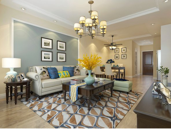 東方米蘭國際城85平米兩居室美式鄉(xiāng)村設(shè)計(jì)方案效果圖參考