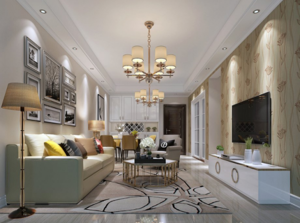 金輝世界城96平米三居室簡美風(fēng)格設(shè)計(jì)方案效果圖參考