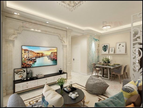 華遠辰悅80平米兩居室現(xiàn)代簡約風格設計方案效果圖參考