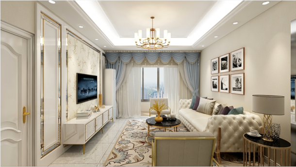 金融小區(qū)94平米三居室現(xiàn)代簡約風格設計方案效果圖