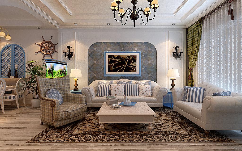 陽光臺365小區(qū)120平地中海風格設計方案