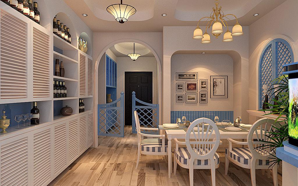 陽光臺365小區(qū)120平地中海風格設計方案