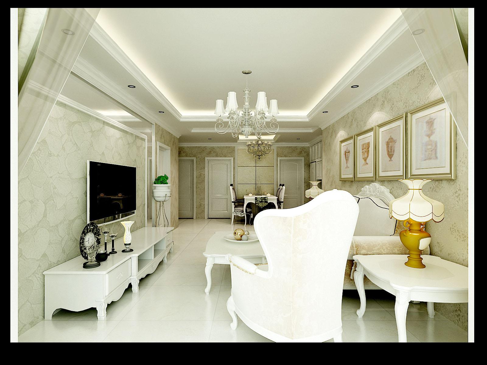 金地湖城大境108平米簡(jiǎn)歐風(fēng)格設(shè)計(jì)方案