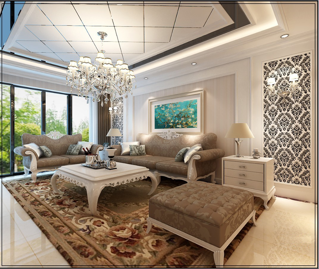 海璟印象城小區(qū)127平米簡(jiǎn)歐風(fēng)格設(shè)計(jì)方案