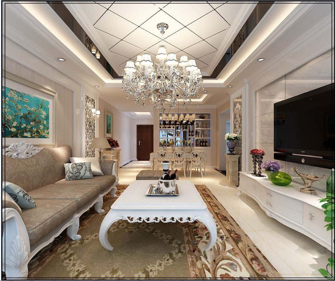 海璟印象城小區(qū)127平米簡(jiǎn)歐風(fēng)格設(shè)計(jì)方案