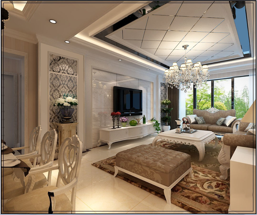 海璟印象城小區(qū)127平米簡(jiǎn)歐風(fēng)格設(shè)計(jì)方案