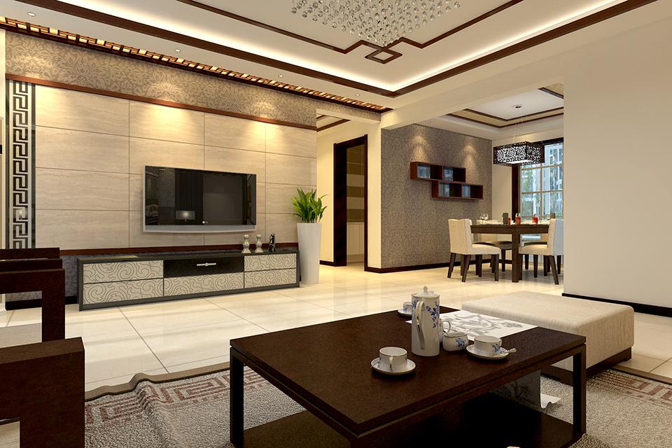 天朗五瓏130平新中式風(fēng)格設(shè)計方案