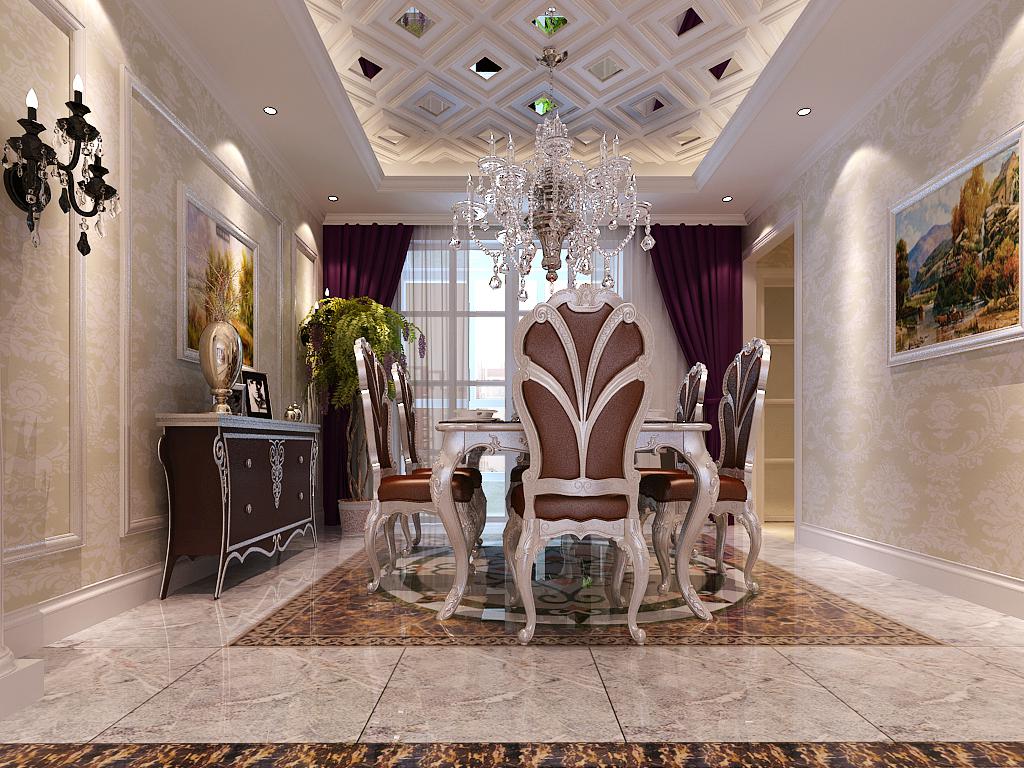 龍湖香醍國際140平歐式風格設計方案