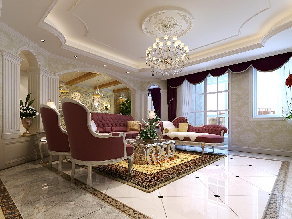 龍湖香醍國際140平歐式風格設計方案