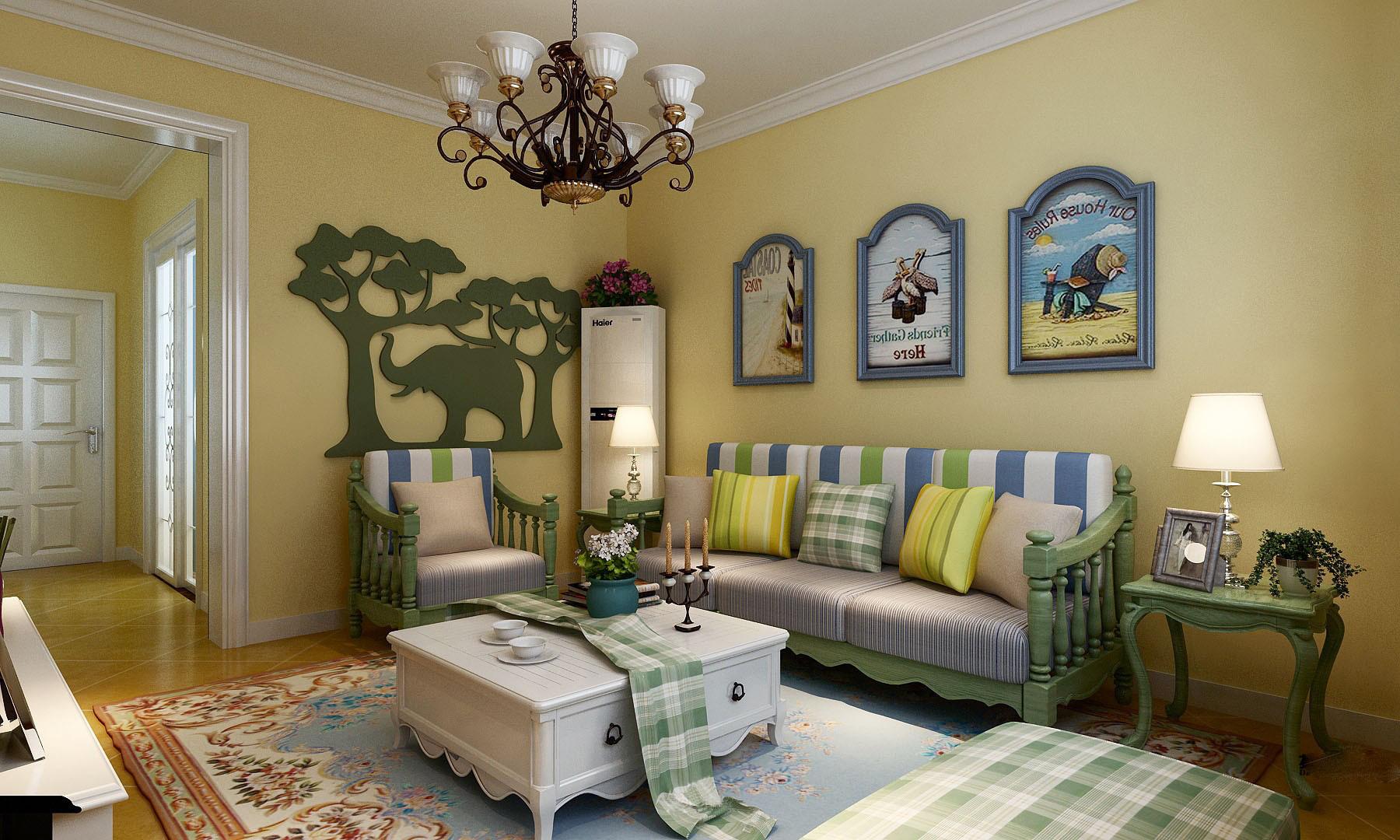 魏瑪公館98平田園風格設(shè)計方案