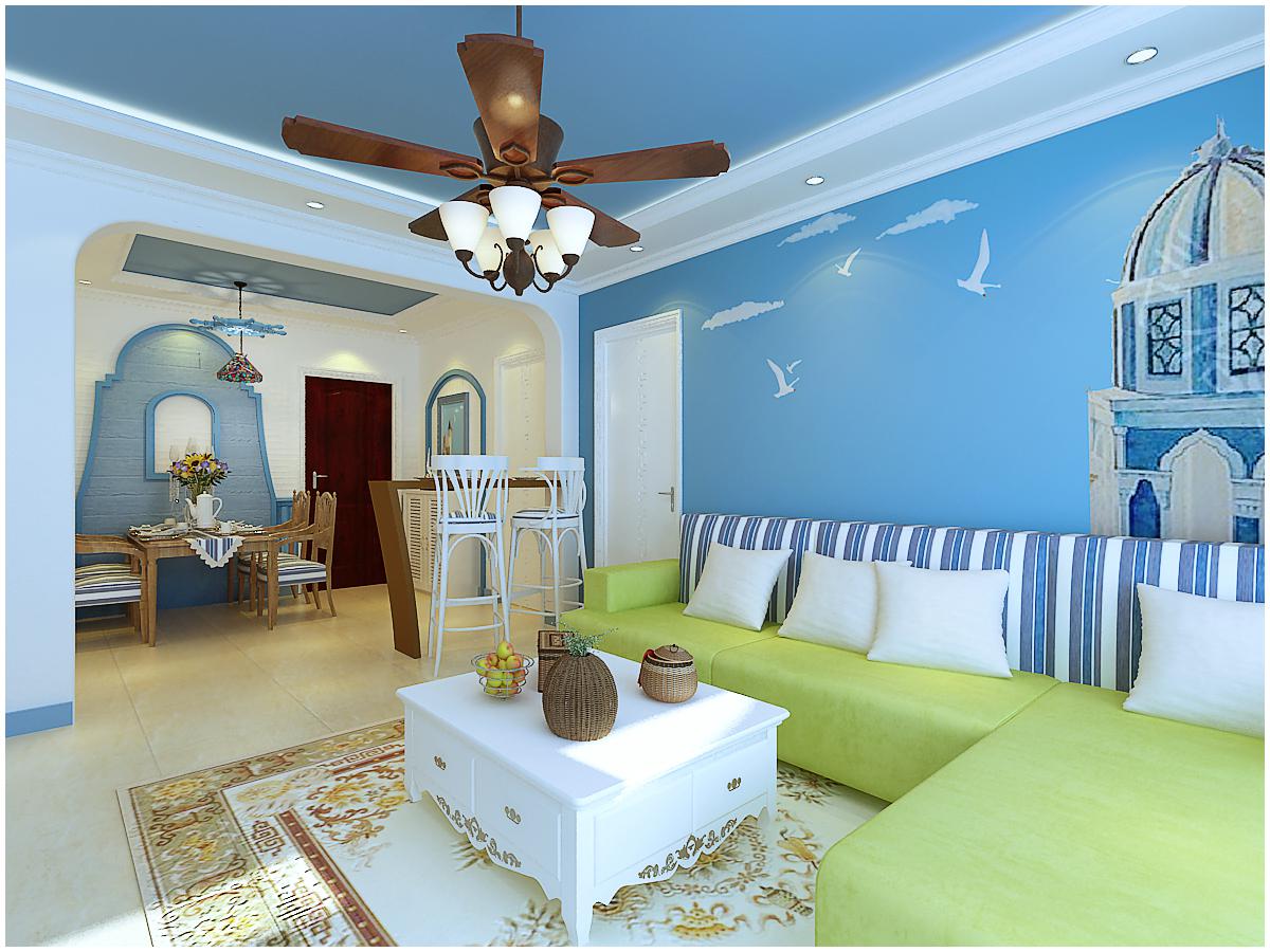 金輝悅府94平地中海風格設計方案