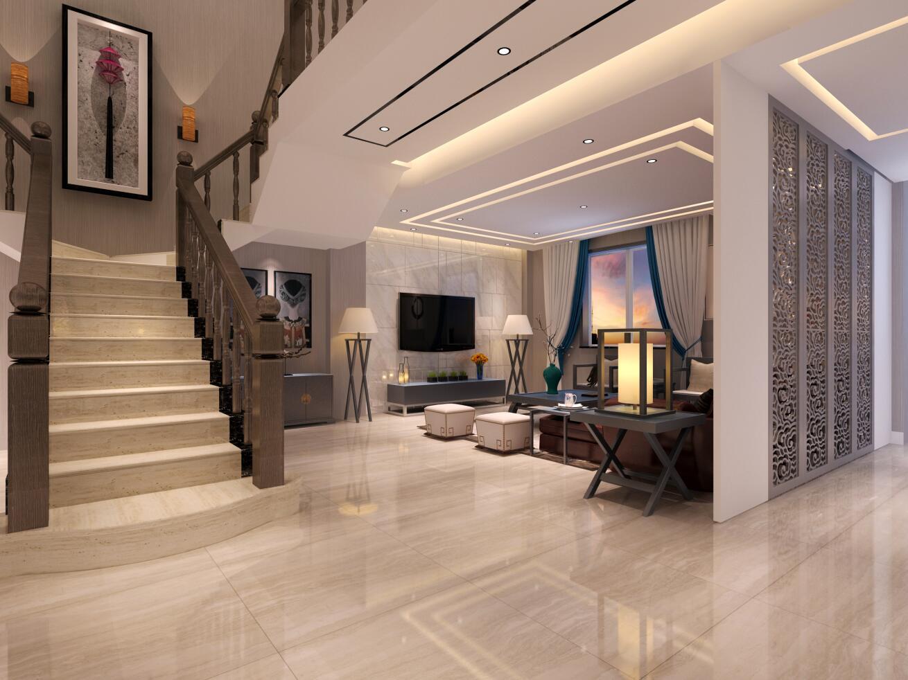 龍湖花千樹205平新中式風(fēng)格設(shè)計