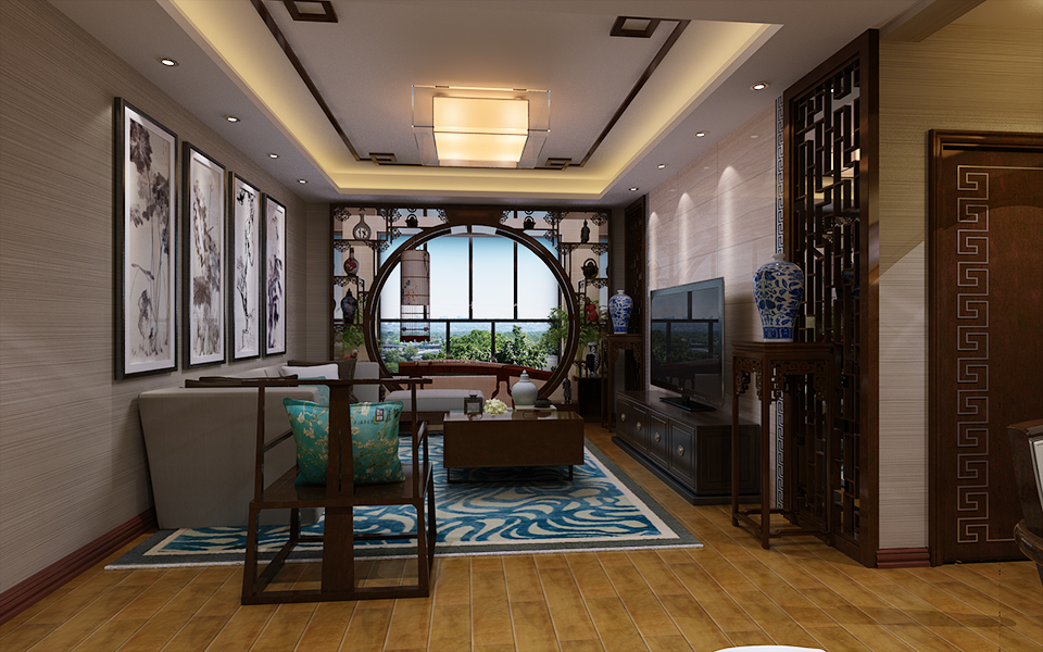 新福興紐約城100平米中式風(fēng)格設(shè)計方案