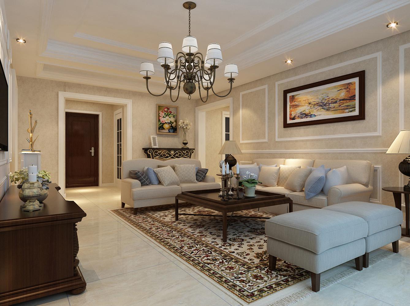 天朗藍(lán)湖樹140平米簡歐設(shè)計(jì)方案