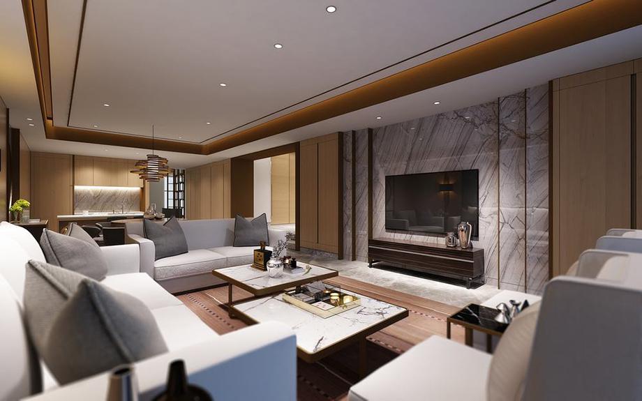 金輝世界城140平米新中式風格設(shè)計方案