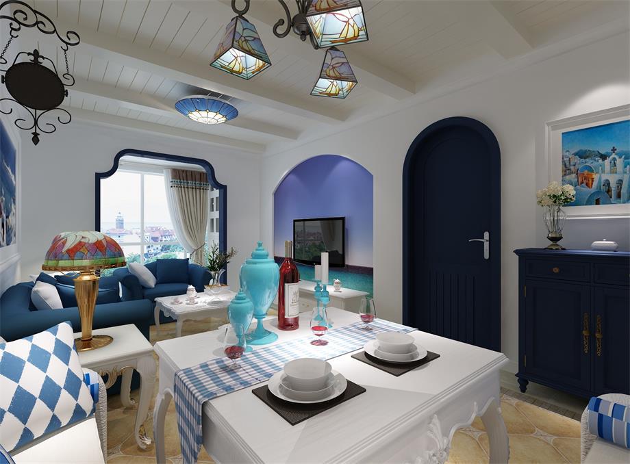 海倫國(guó)際90平米地中海風(fēng)格