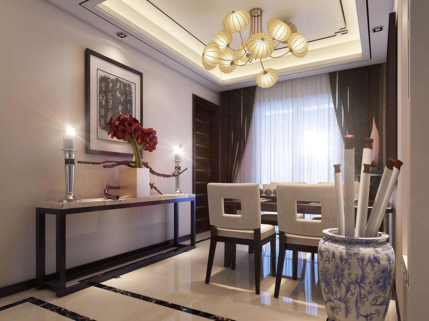 金輝世界城小區(qū)148平米新中式風格設計方案