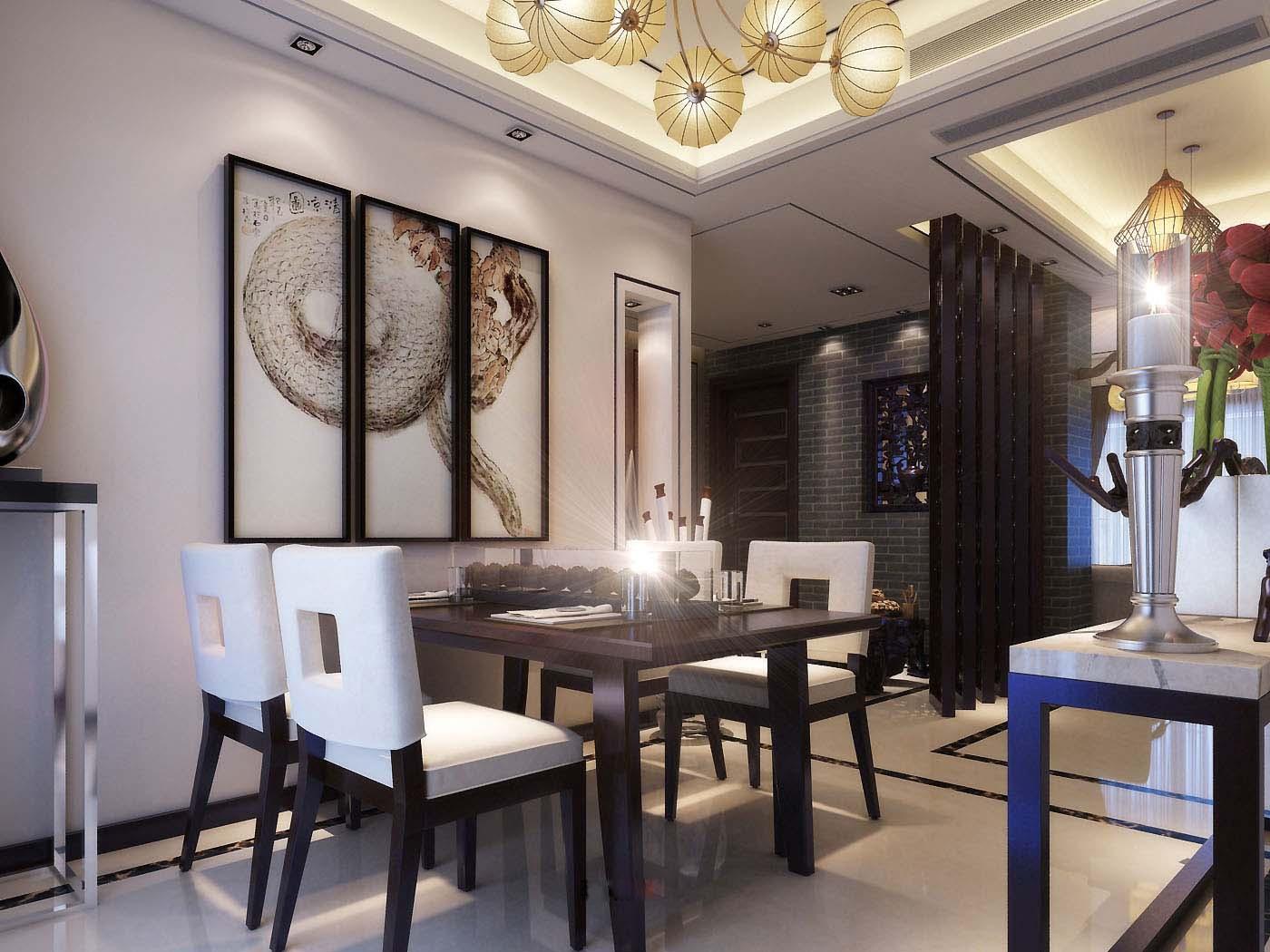 金輝世界城小區(qū)148平米新中式風格設計方案