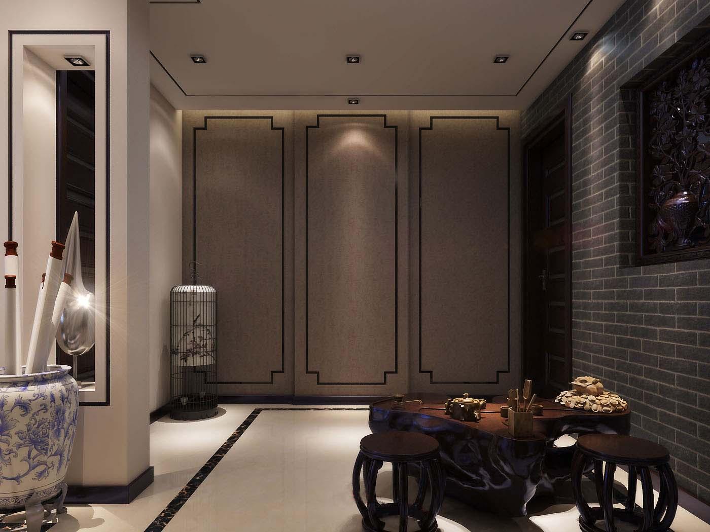 金輝世界城小區(qū)148平米新中式風格設計方案