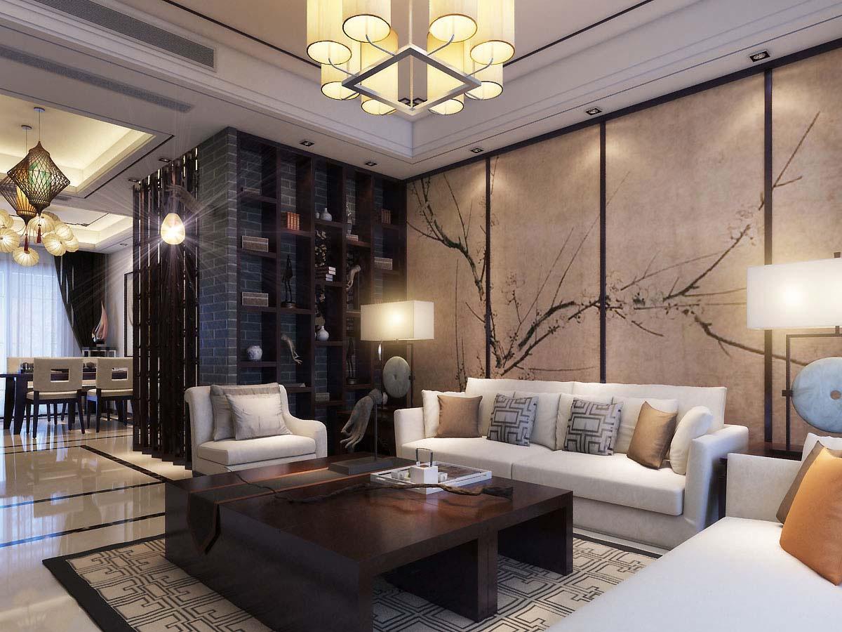 金輝世界城小區(qū)148平米新中式風格設計方案