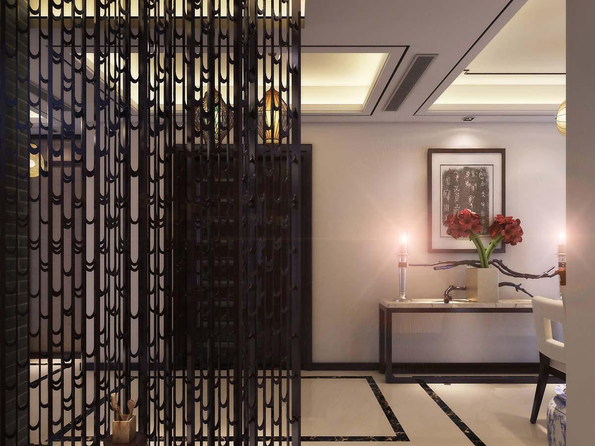 金輝世界城小區(qū)148平米新中式風格設計方案