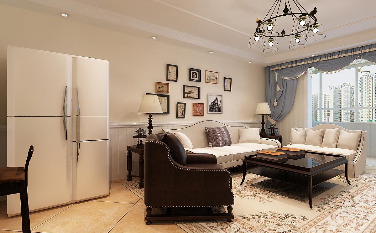 金地褐石公館87平米美式鄉(xiāng)村風格設計方案