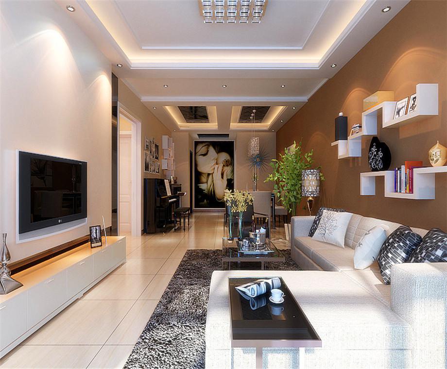 鴻運大廈120平米現(xiàn)代簡約風格設計方案