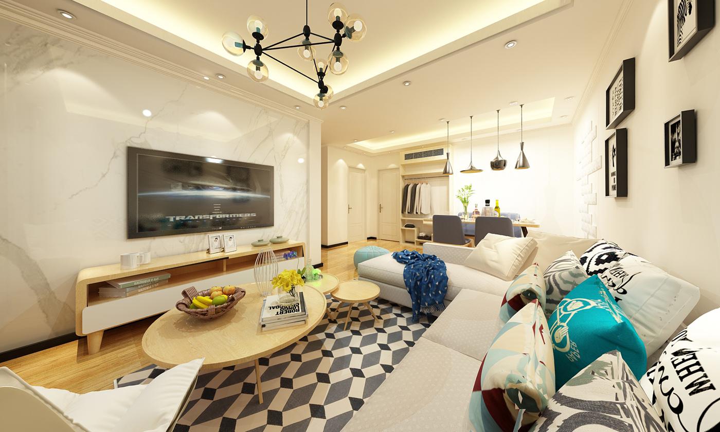 鑫苑大都匯小區(qū)89平米現(xiàn)代簡約風(fēng)格設(shè)計(jì)方案