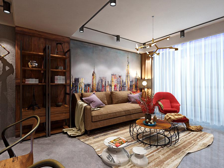 鑫苑大都匯108平米工業(yè)風(fēng)格