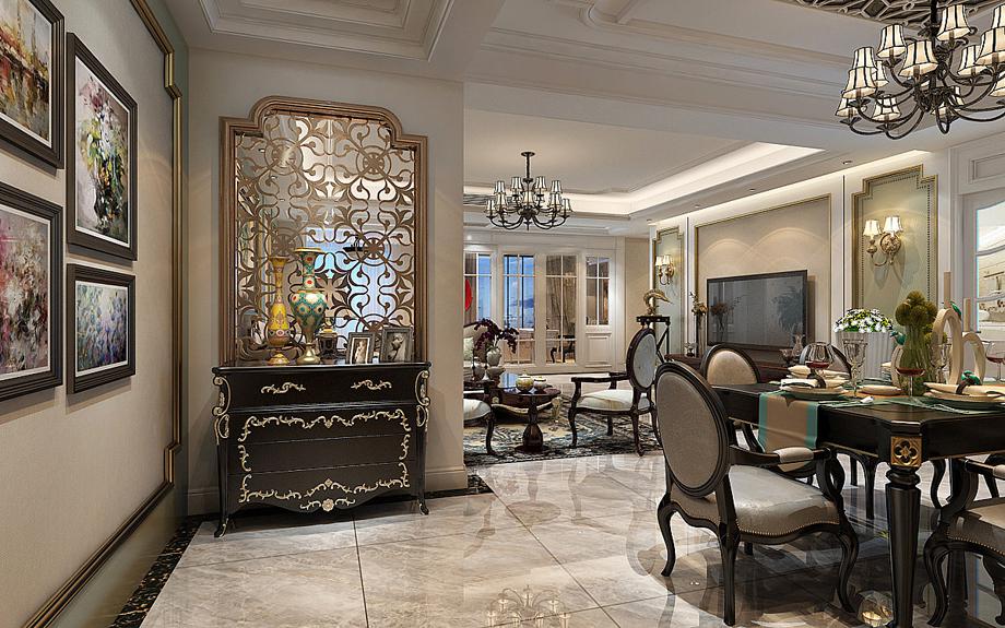 政治學(xué)院家屬院151平米簡歐風(fēng)格設(shè)計方案