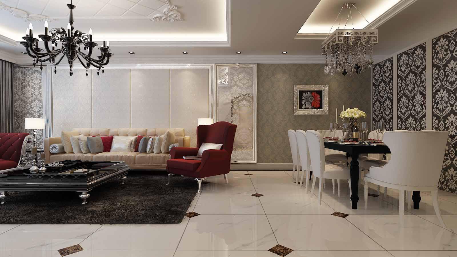 紫薇希望城150平米歐式風(fēng)格設(shè)計(jì)方案