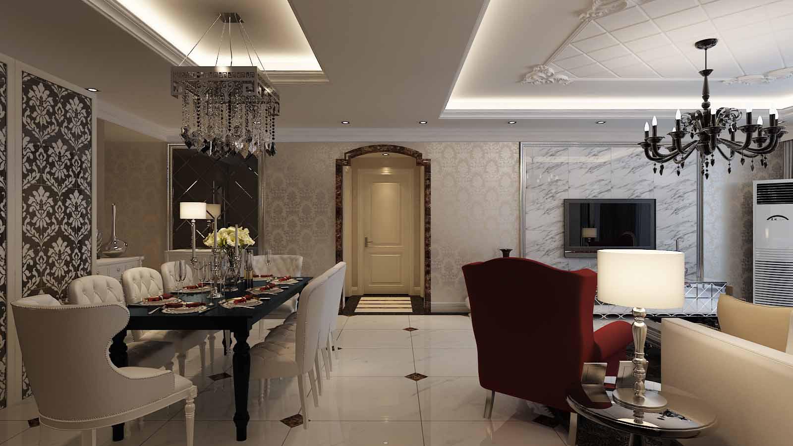 紫薇希望城150平米歐式風(fēng)格設(shè)計(jì)方案