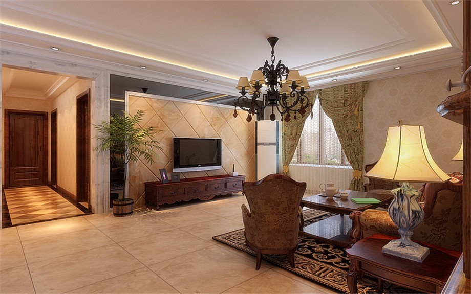 中華世紀(jì)城120平簡歐風(fēng)格設(shè)計(jì)方案 