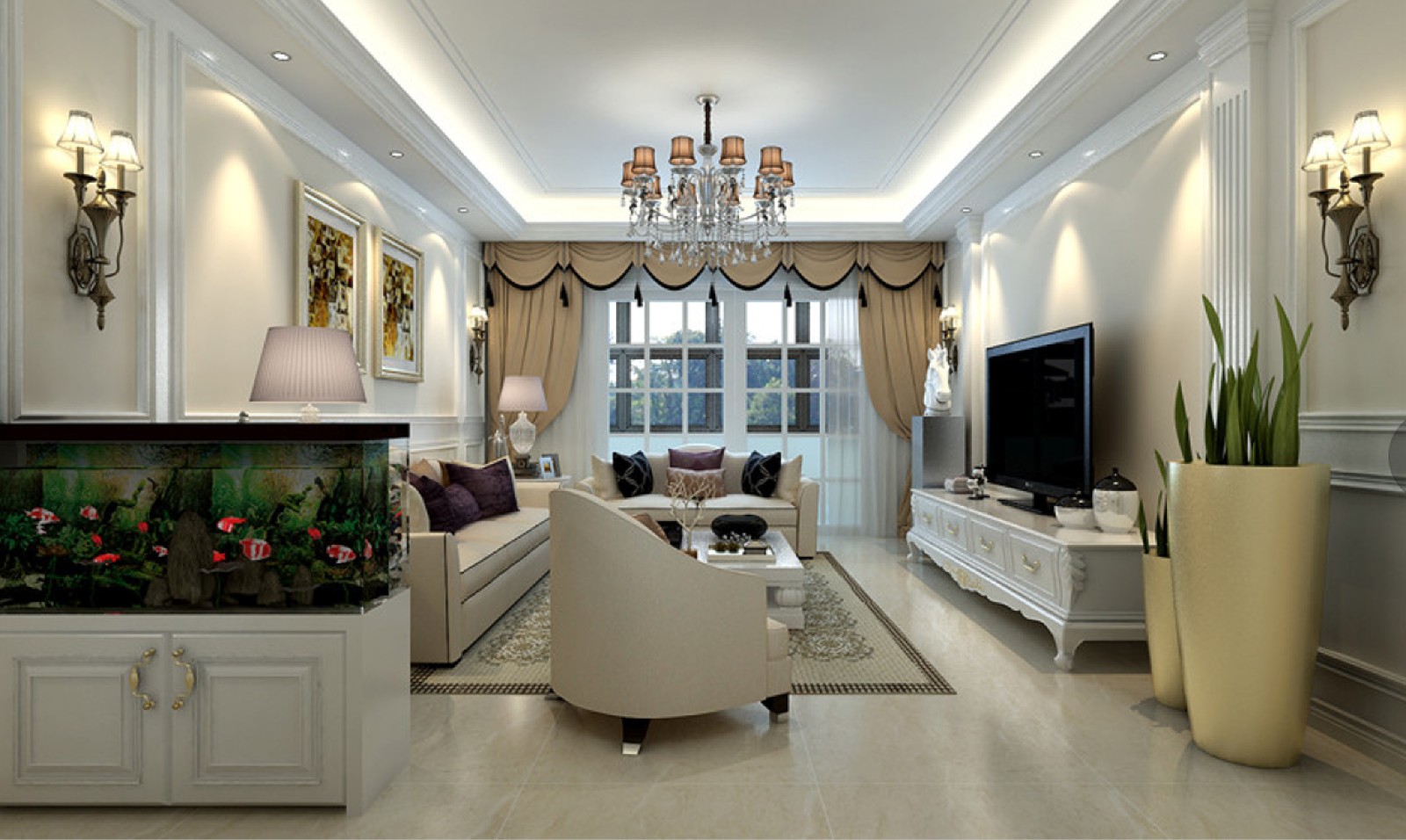 綠地曲江名城127平米簡歐風(fēng)格