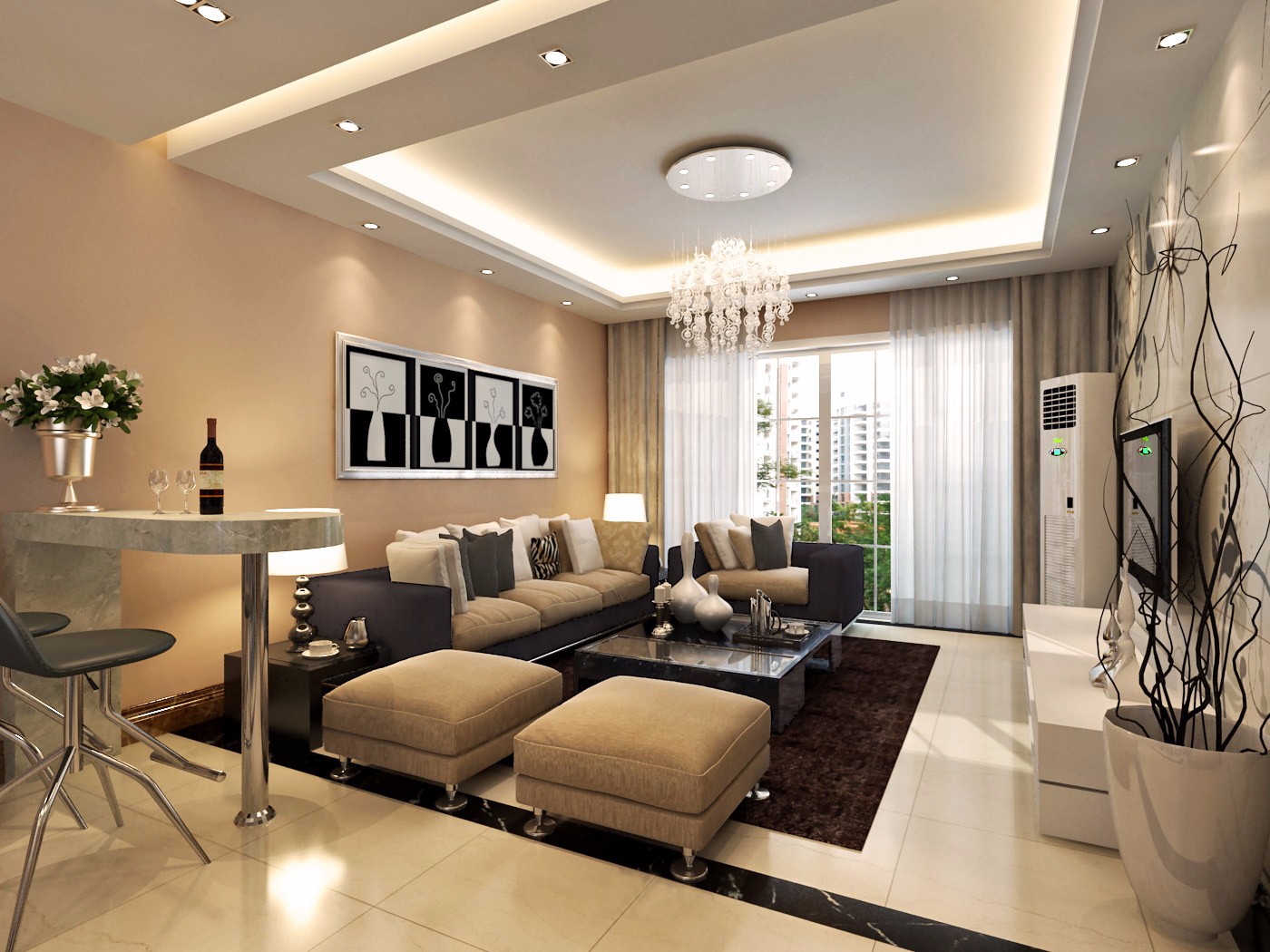 麟鳳尊匯小區(qū)92平米現(xiàn)代簡約風(fēng)格設(shè)計方案