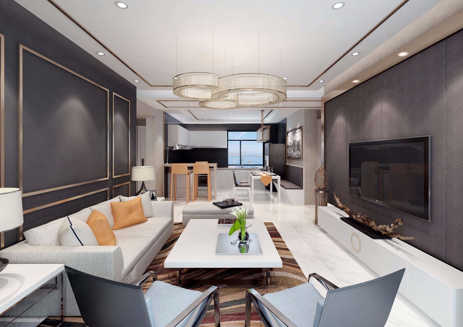 金輝C園現(xiàn)代簡(jiǎn)約風(fēng)格120平方