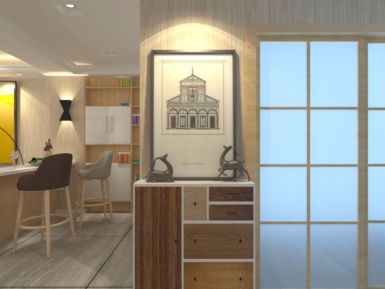 恒大國際城小區(qū)105平米現(xiàn)代簡約風格設計方案