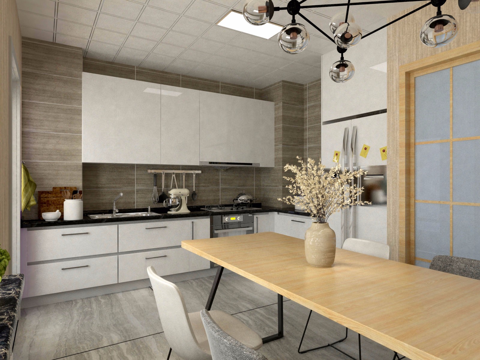 恒大國際城小區(qū)105平米現(xiàn)代簡約風格設計方案