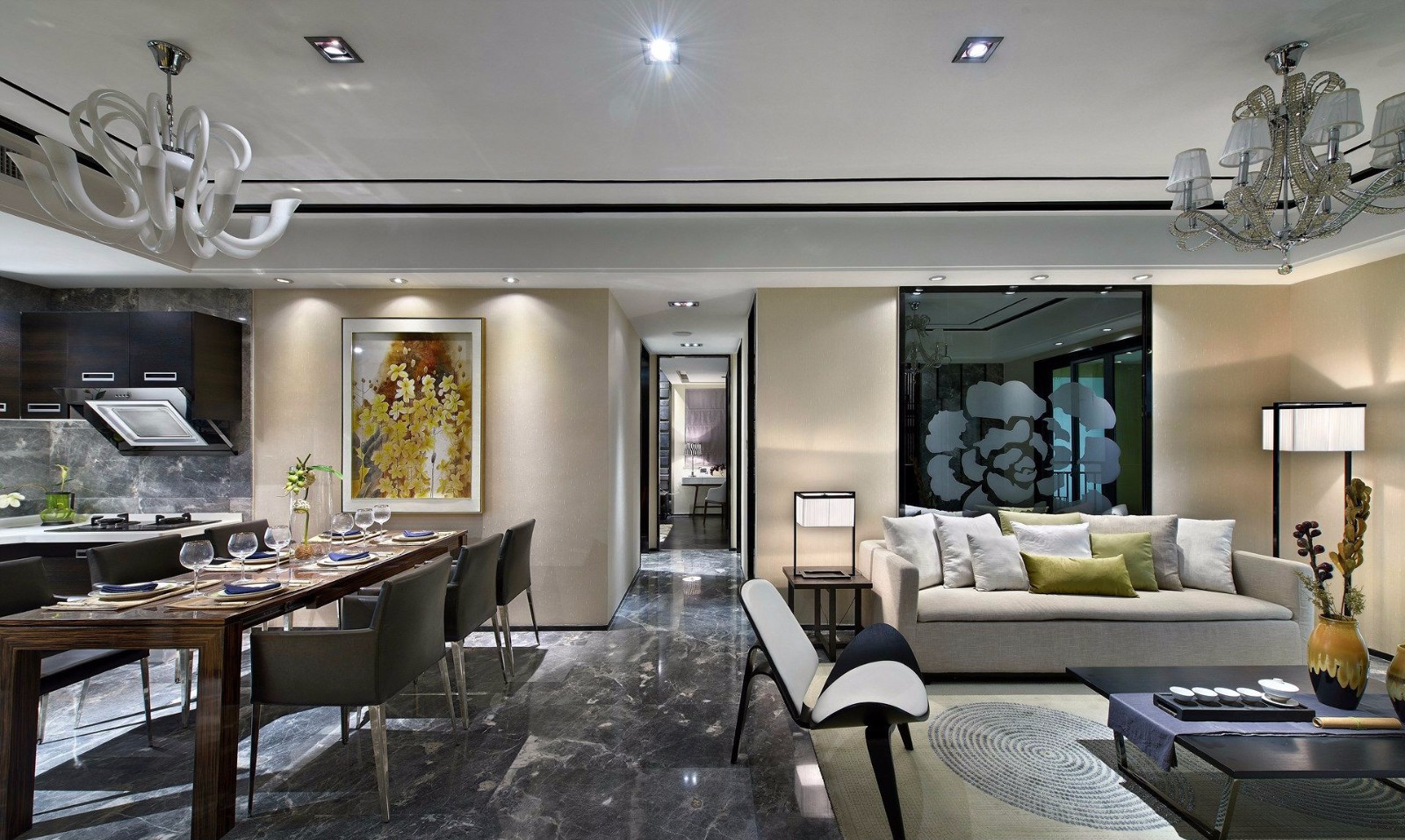 建邦華庭160平米新中式設(shè)計方案