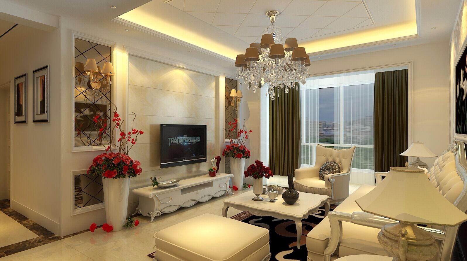 西安招商依云曲江101平三居室-簡歐風(fēng)格