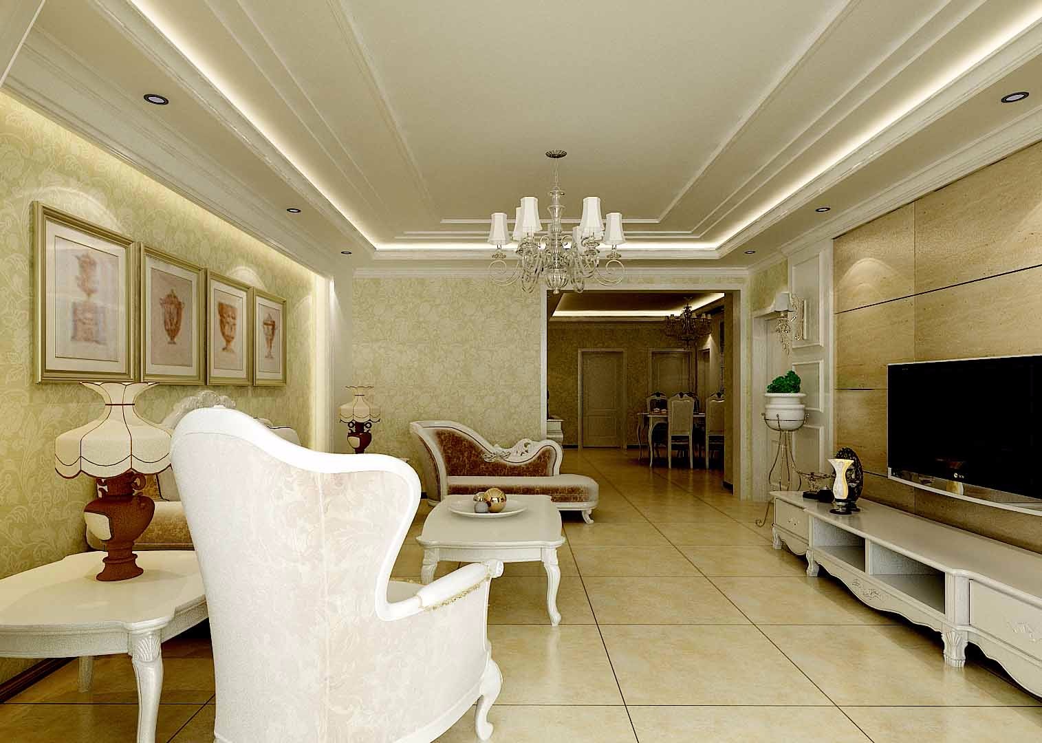 太陽城160平米簡歐風格設計方案