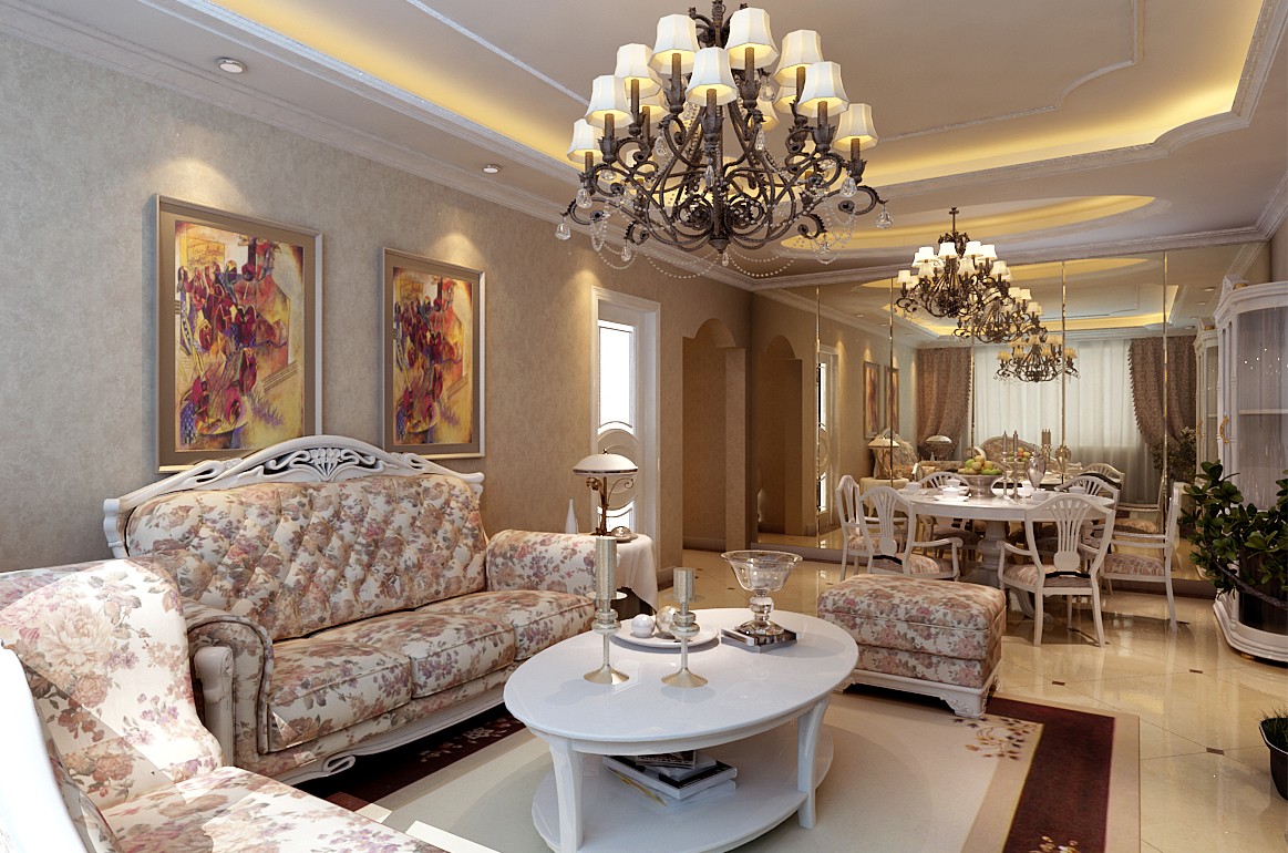 長慶坊120平米簡歐風格設計