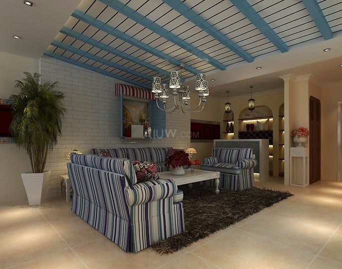 金科天籟城110平米地中海風格設計方案