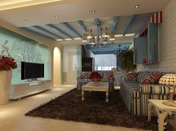 金科天籟城110平米地中海風格設計方案