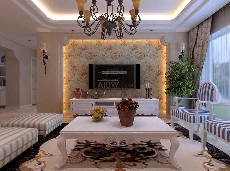 金科天籟城110平米田園風格設計方案